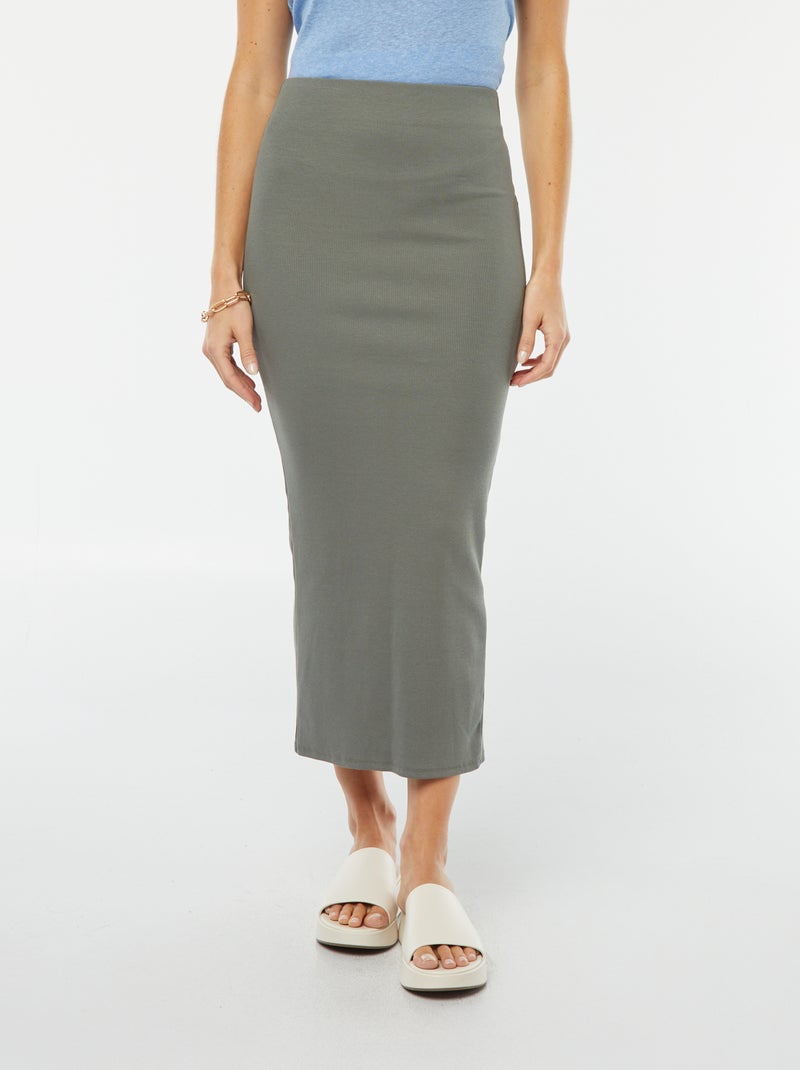 Jupe tube moulante VERT - Kiabi