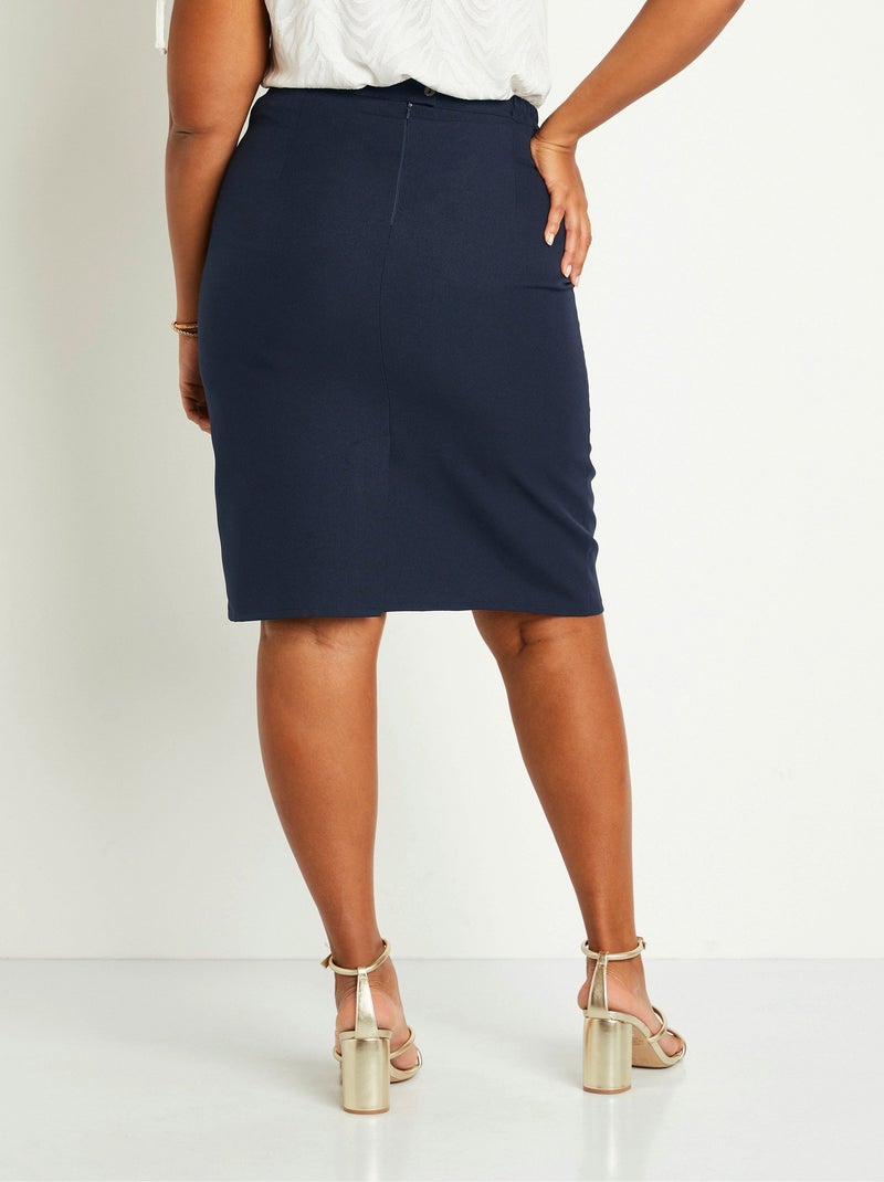 Jupe unie droite mi longue Bleu marine - Kiabi