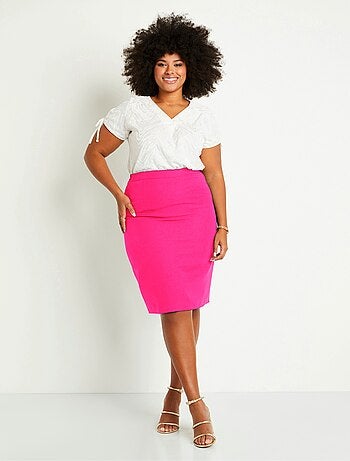 Jupe unie droite mi longue