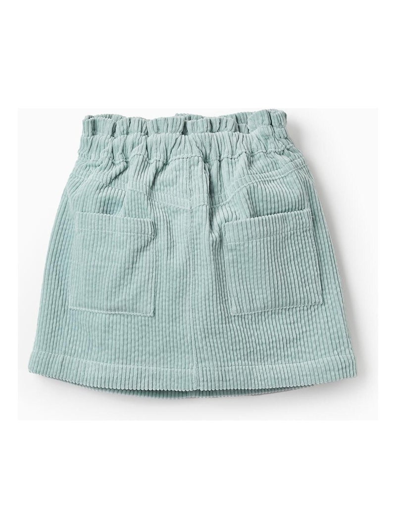 Jupe velours côtelé, taille réglable ISTANBUL Bleu clair - Kiabi