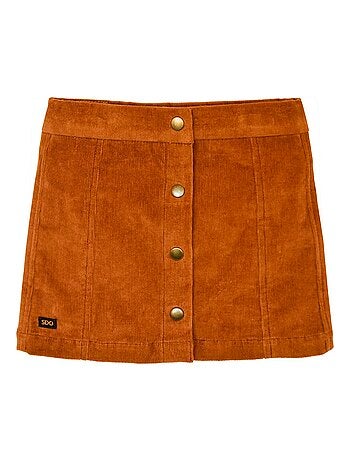 JUPE VELOURS FILLE CARAMEL