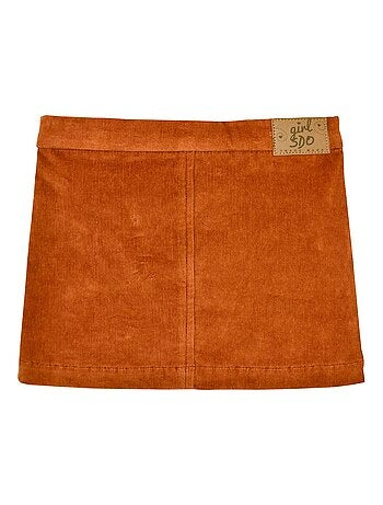 JUPE VELOURS FILLE CARAMEL