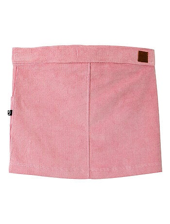 JUPE VELOURS ROSE LOOK COLORÉ