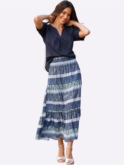 Jupe Viscose Douce Et Fluide - Taille Courte - Moda Vilona - Kiabi