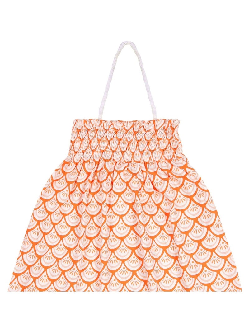 Jupe/Robe Longue de Plage 2-en-1   Jersey    IBIZA - La Faute à Voltaire Blanc Orange - Kiabi