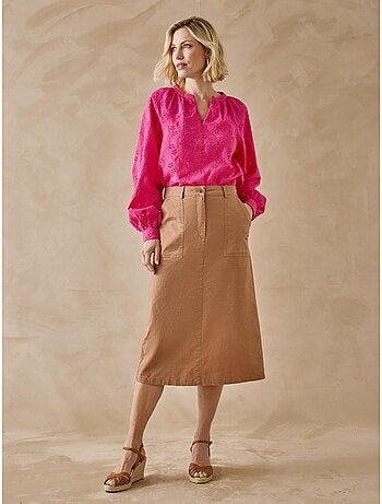 Jupes poches cargo avec lin - DAXON