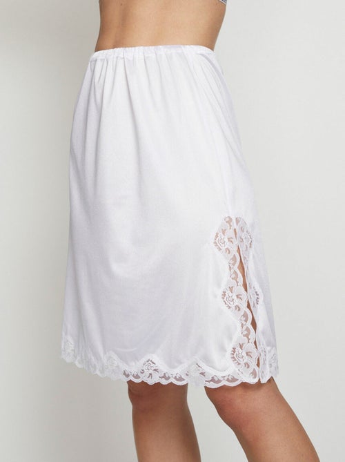 Jupon satiné dentelle antistatique - Kiabi