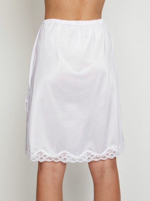 Jupon satiné dentelle antistatique - Kiabi