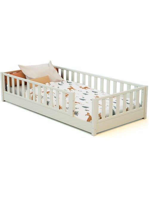 JURABABY - Lit au sol enfant en bois SONHO avec matelas - 90x190 - Kiabi