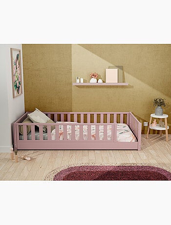 JURABABY - Lit au sol enfant en bois SONHO avec matelas - 90x190