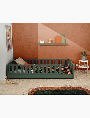 JURABABY - Lit au sol enfant en bois SONHO avec matelas - 90x190