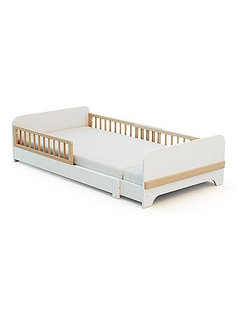 JURABABY - Lit au sol enfant extensible en bois 80x140-165-190 CARROUSEL - Blanc