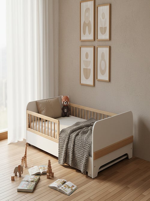 JURABABY - Lit au sol enfant extensible en bois 80x140-165-190 CARROUSEL - Blanc - Kiabi JURABABY - Lit au sol enfant extensible en bois 80x140-165-190 CARROUSEL - Blanc - Kiabi