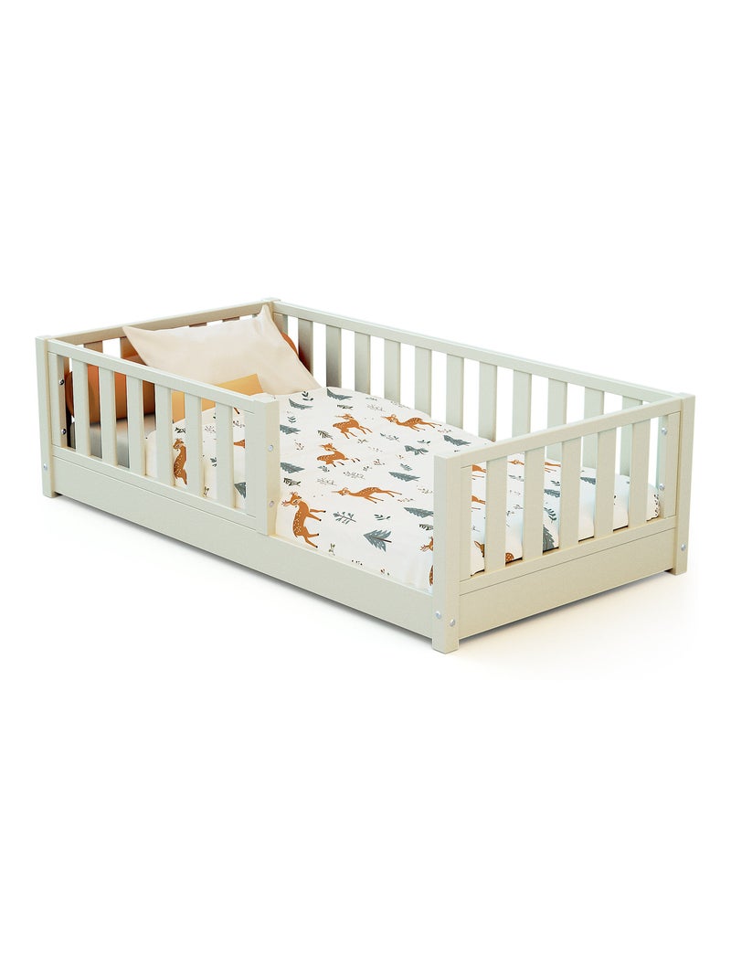 JURABABY - Lit enfant au sol en bois SONHO MINI MINI - 70x140 Blanc - Kiabi