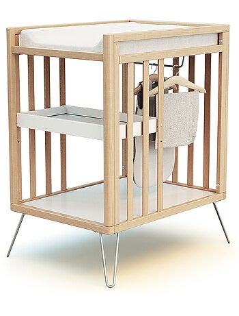 Jurababy - table à langer 2 étagères only en bois 76 x 56 x 94 cm