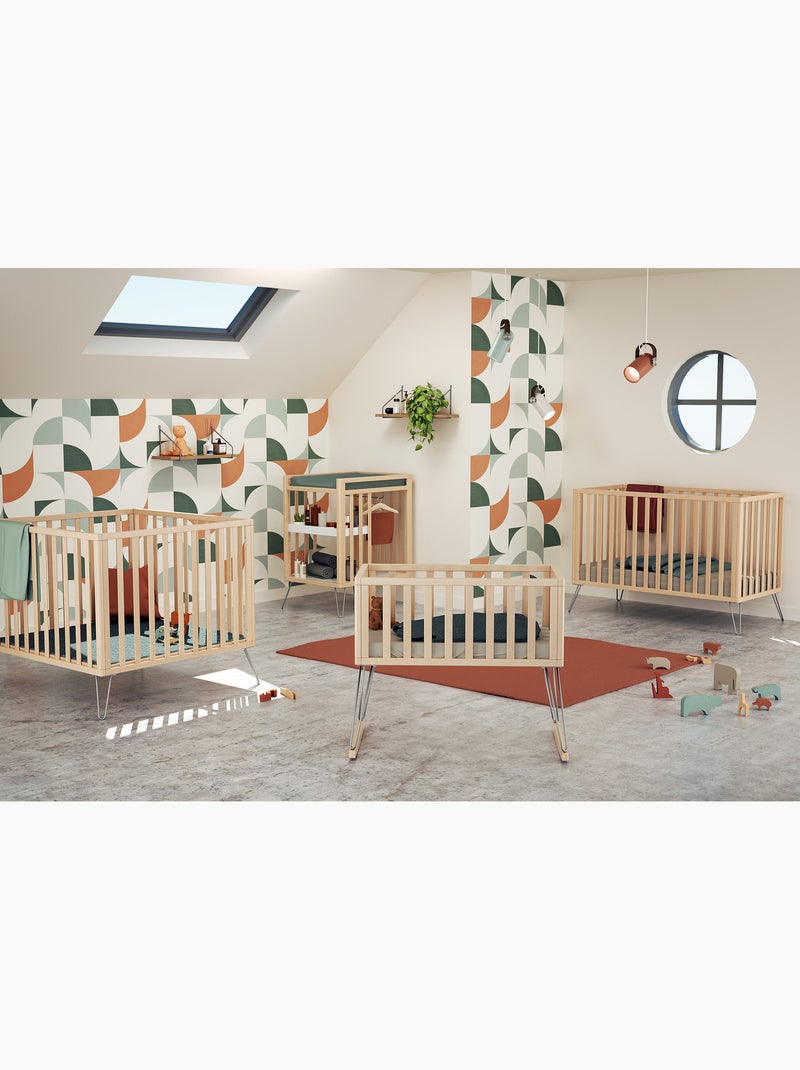 JURABABY - Table à langer 2 étagères ONLY en bois 76 x 56 x 94 cm Marron clair - Kiabi