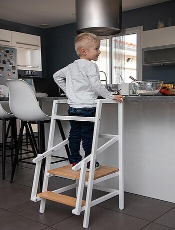 JURABABY - Tour d'observation/apprentissage enfant en bois avec tableau ardoise VISTA