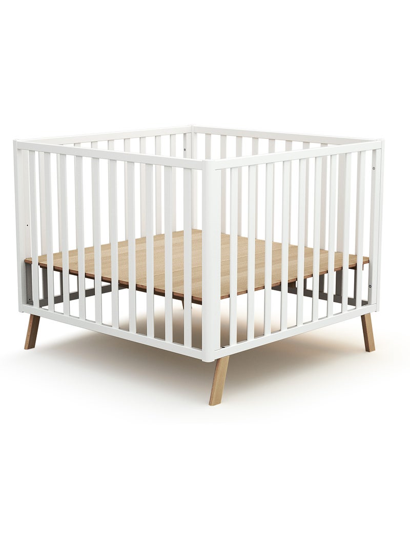 Jurababy -parc bébé évolutif en bois kasa Blanc - Kiabi