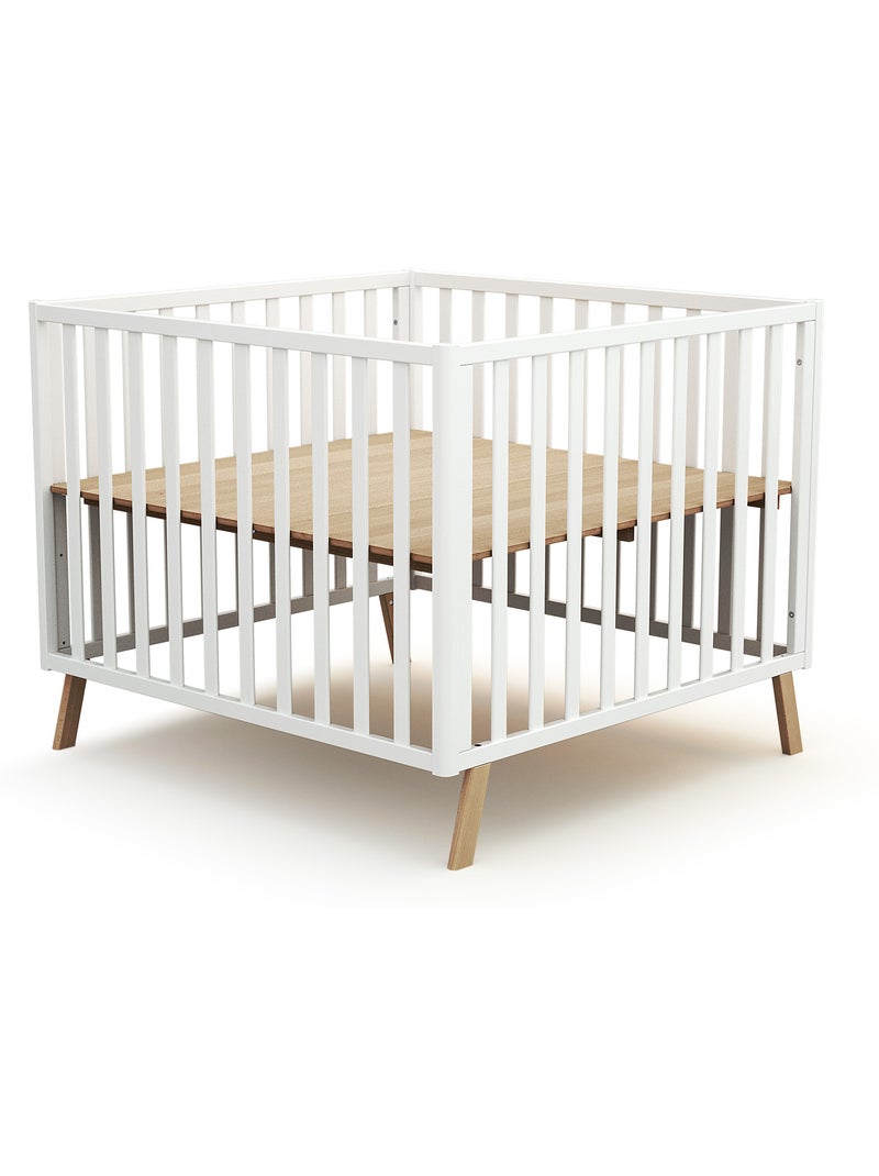 Jurababy -parc bébé évolutif en bois kasa Blanc - Kiabi