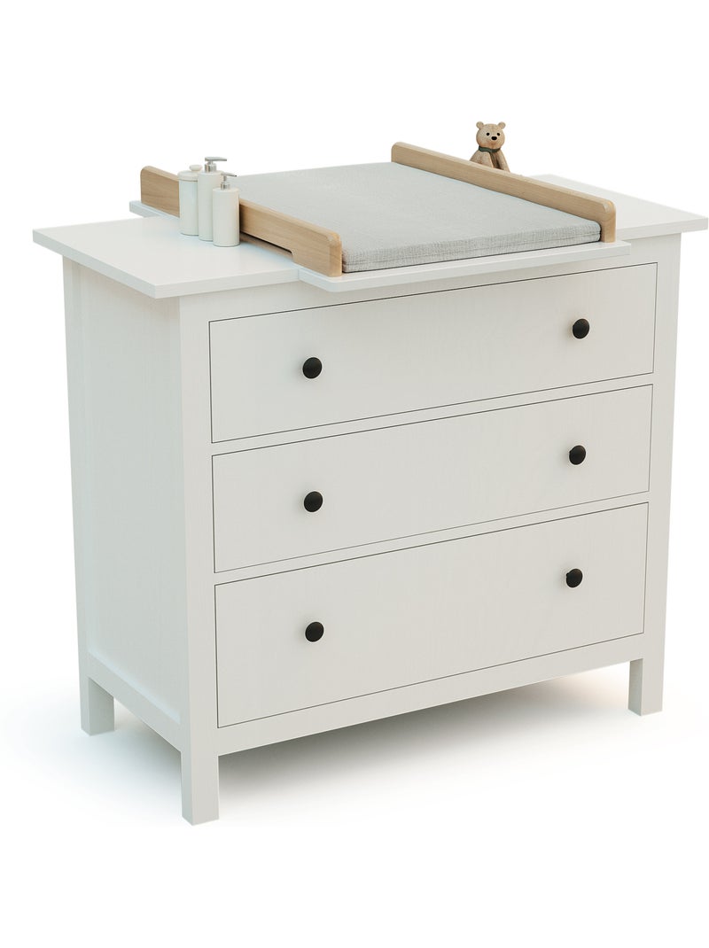 JURABABY -Plan à langer universel 50 cm KIRA pour commode bébé Blanc Marron - Kiabi