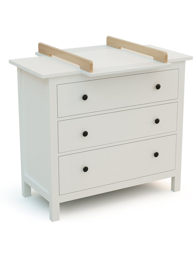 JURABABY -Plan à langer universel 50 cm KIRA pour commode bébé Blanc Marron - Kiabi
