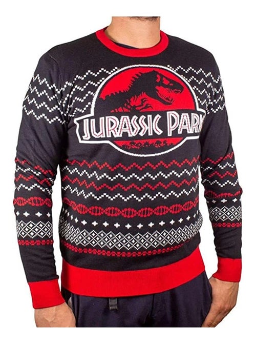 Jurassic Park - Sweat Noël motif/style logo UGLY - Kiabi