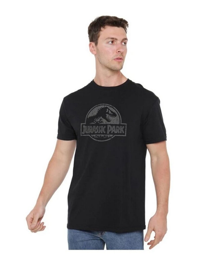 Jurassic Park - T-shirt motif logo monochrome Noir - Kiabi