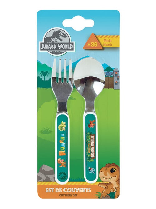 Jurassic World Ensemble Couverts Inox (Fourchette, Cuillère) - Kiabi