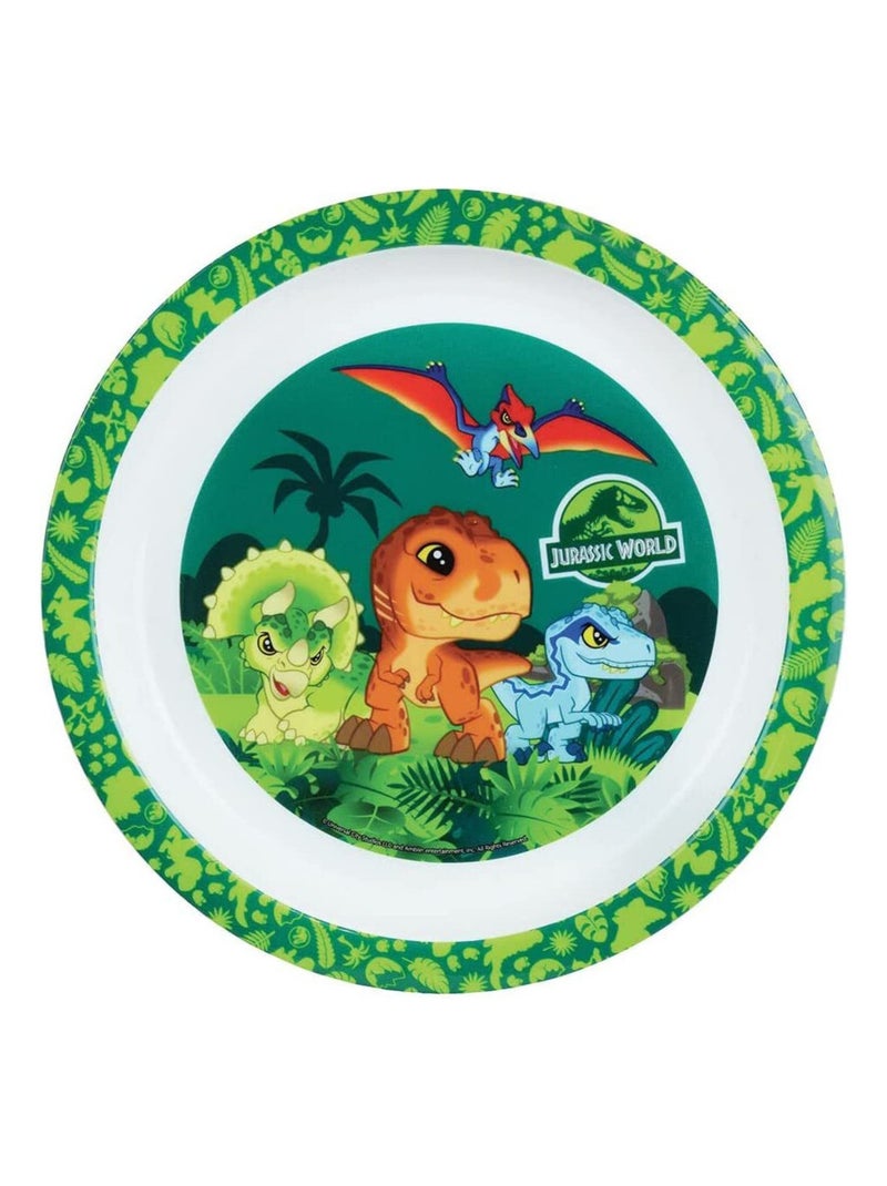 Jurassic world lot 6 pcs (verre, assiette, bol, couverts, gourde, bg) Vert - Kiabi