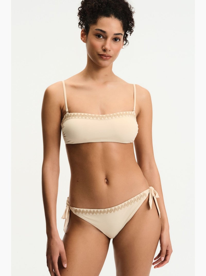 Kaia bas de bikini taille mi-haute penti Beige argile - Kiabi