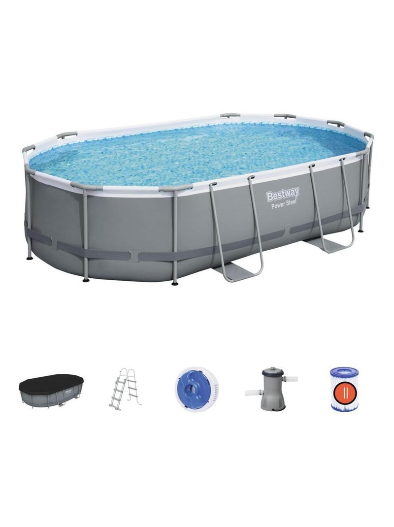 KAILUA - Piscine ovale 4,88 x 3,05 x 1,07 m Gris - Kiabi