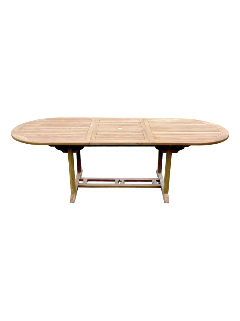 KAJANG - table salon de jardin extensible 8-10 places ovale en teck Marron - Kiabi