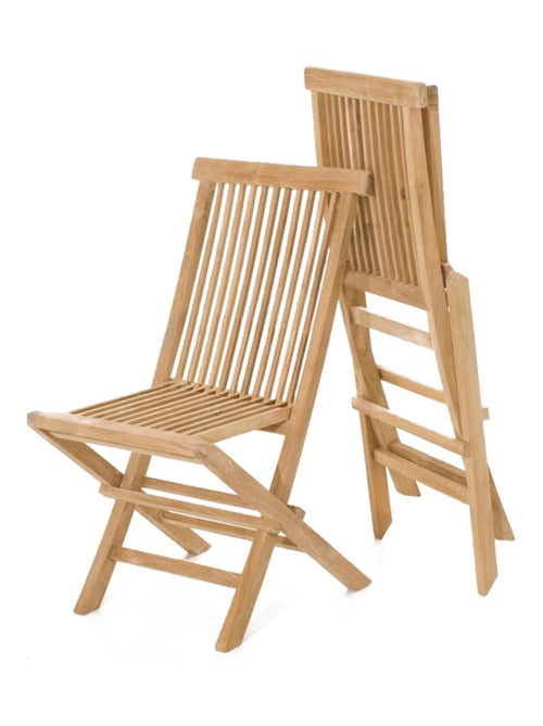 KAJANG Salon de jardin Teck 10 places Table rectangulaire 6 chaises 2 fauteuils - Kiabi