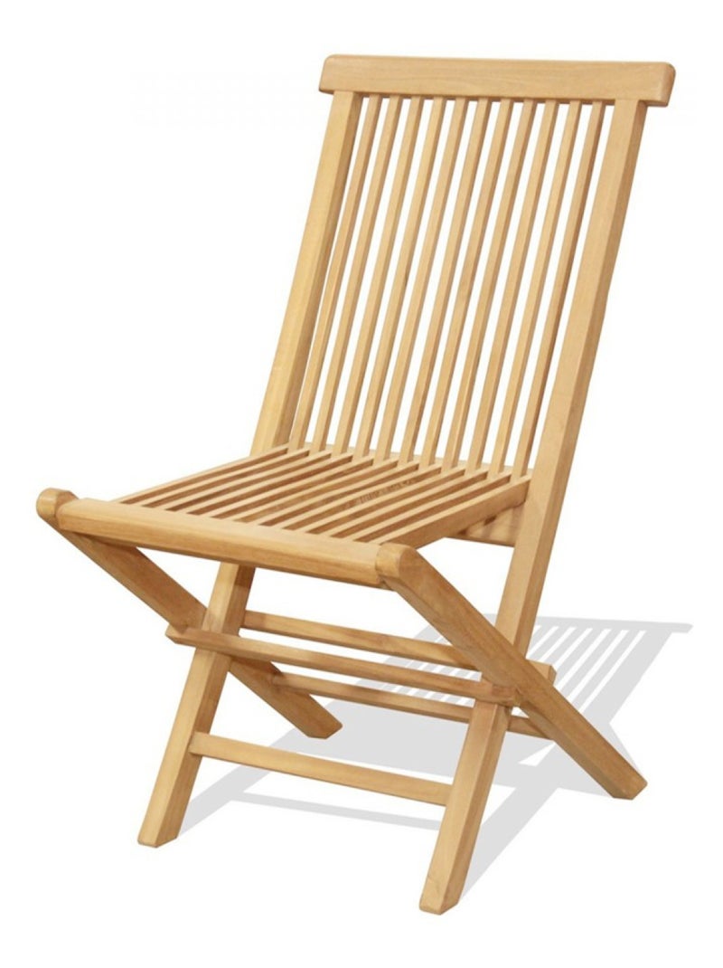 KAJANG Salon de jardin teck 12 places table rectangulaire 10 chaises Marron - Kiabi