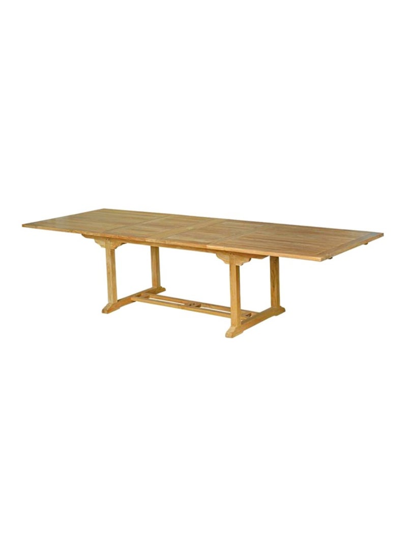 KAJANG Salon de jardin teck 12 places table rectangulaire 10 chaises Marron - Kiabi