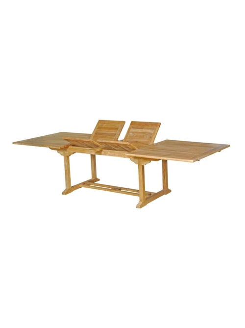 KAJANG Salon de jardin teck 12 places table rectangulaire 10 chaises - Kiabi