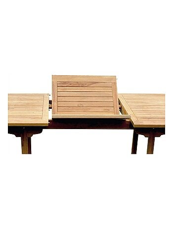 Kajang : Salon de jardin Teck massif 6 personnes - Table rectangle + 4 chaises + 2 fauteuils