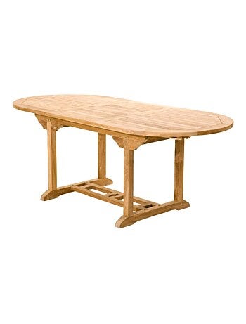 KAJANG Table de jardin ovale et 4 chaises et 2 fauteuils en teck