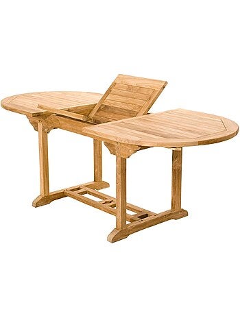 KAJANG Table de jardin ovale et 6 chaises en teck