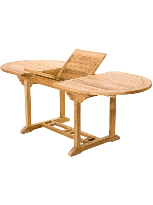 KAJANG Table de jardin ovale et 6 chaises en teck - Kiabi