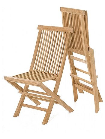 KAJANG Table de jardin rectangulaire 4 chaises 2 fauteuils en teck