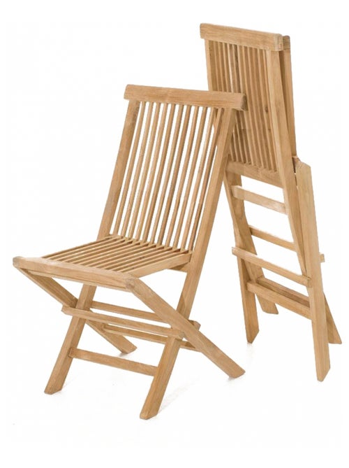 KAJANG Table de jardin rectangulaire 4 chaises 2 fauteuils en teck - Kiabi