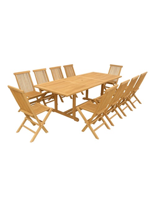 KAJANG Table rectangulaire + 10 chaises - Kiabi