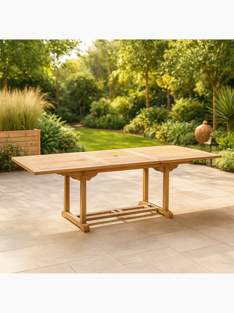 KAJANG Table rectangulaire + 10 chaises Marron - Kiabi