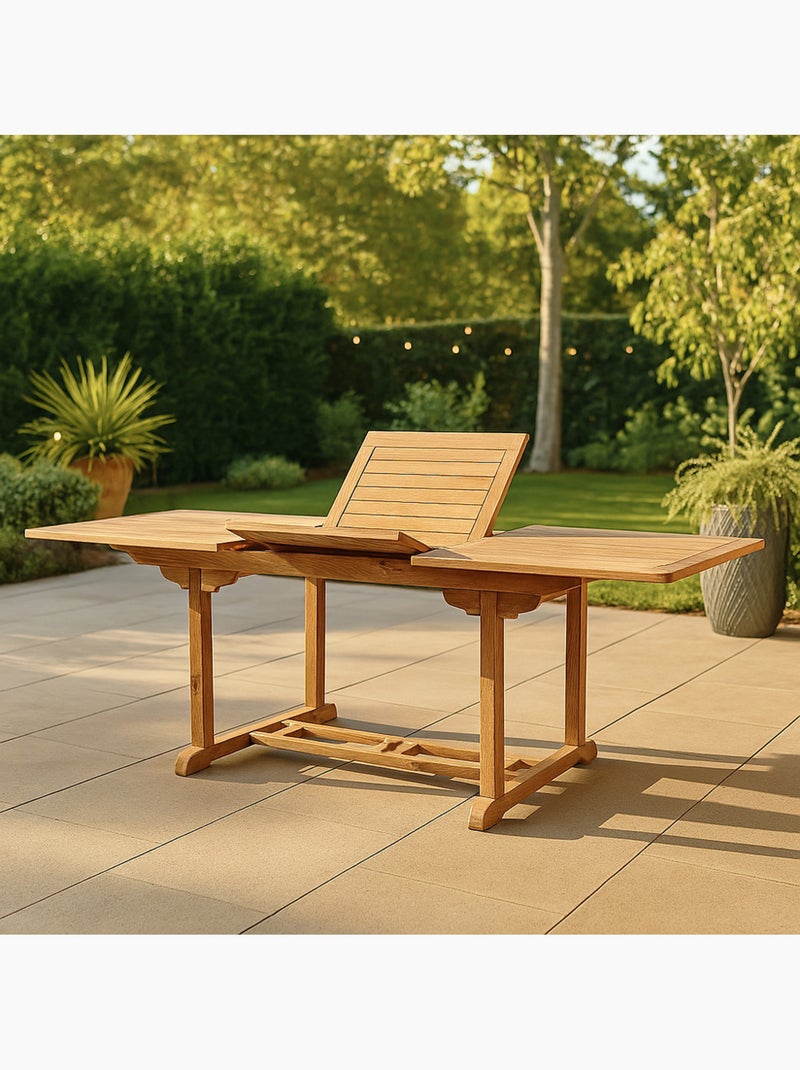 KAJANG Table rectangulaire + 10 chaises Marron - Kiabi
