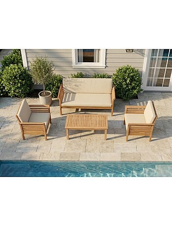 KAMPOT Salon de jardin 4 places en acacia