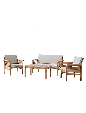 KAMPOT Salon de jardin 4 places en bois d’acacia