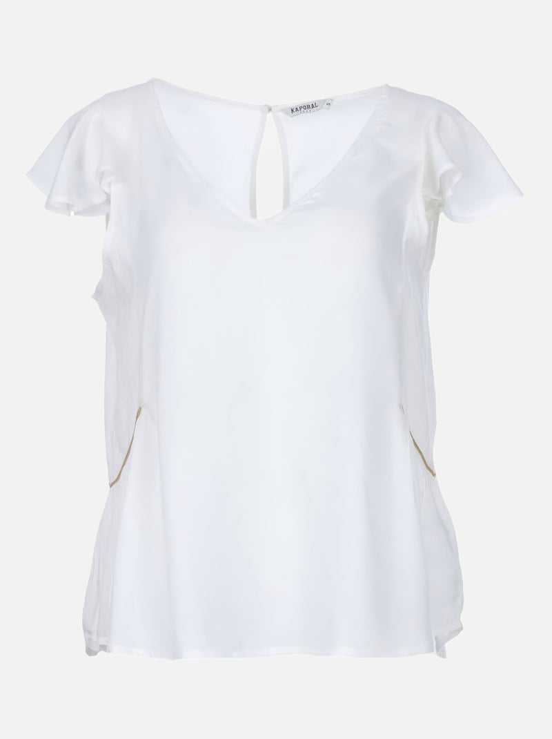 KAPORAL - Blouse manches courtes col V BLUEE Blanc - Kiabi