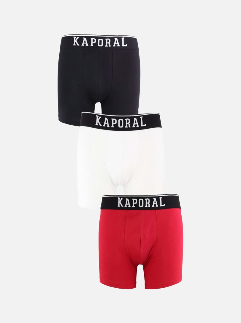 KAPORAL - Lot de 3 Boxers coton unis Multicolore - Kiabi