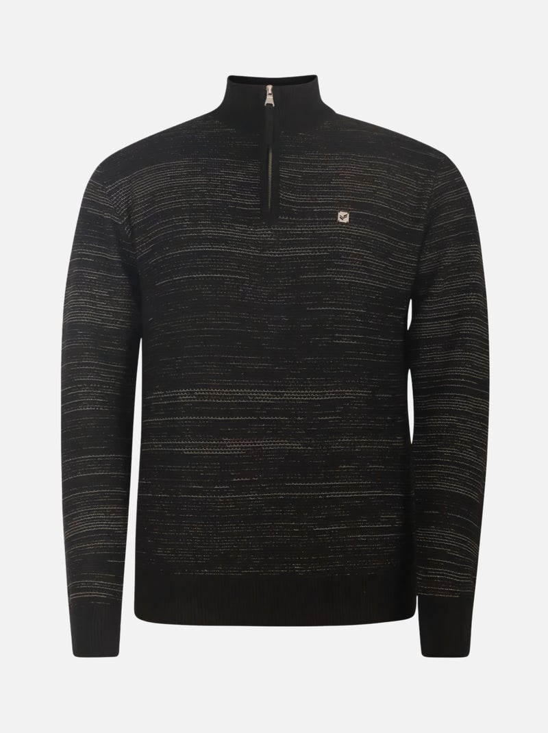 KAPORAL - Pull coton col camionneur Noir - Kiabi